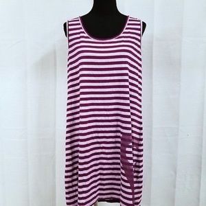 Life Is Good Nightgown, Purple Striped Heart Shirt